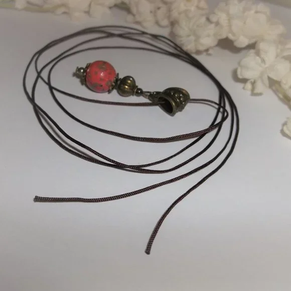 Necklace, Beaded Necklace, Coral Necklace, Bronze Necklace, Necklace, New 7823 - Picture 5 of 9